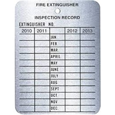 Brooks 4 Year/Monthly Metal Fire Ext Inspection Record � BROTAG