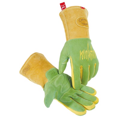 Caiman Premium Wasabi Green Deerskin Mig/Stick Glove Fr Foam 1816-6 CAI1816-XL