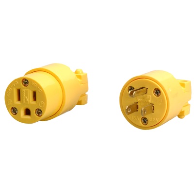 Coleman 3-Wire Yellow Vinyl Female Connector Plug 15A � COL05985