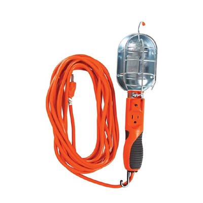 Coleman 16/3 25&#39; Drop Light Orange Trouble Light 05427 COL0691