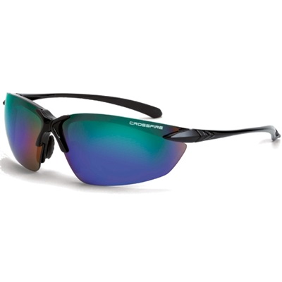 Crossfire 9610 Sniper Shiny Black Frame Emerald Mirror Lens 9610 CPE9610