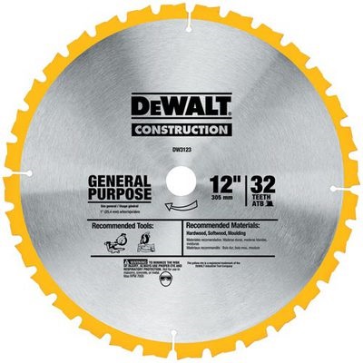 Dewalt Dw3123 12&quot;&quot; 32T Thin Kerf Miter/ Slide Miter Blade Series 20 DW3123 DEWDW3123