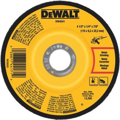 Dewalt High Performance Dw4541 24-Grit Alo2 Type 27 Grinding Wheel, 4-1/2 Inch X 1/4 Inch X 7/8 Inch DW4541 DEWDW4541