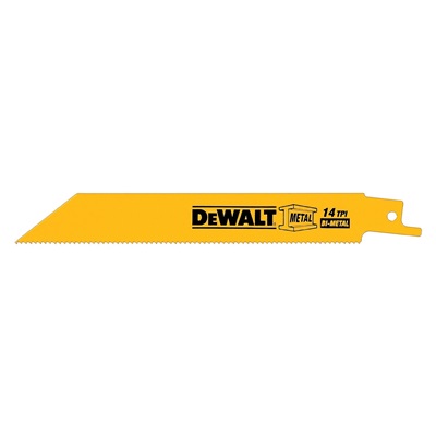 Dewalt 6"" 24 Tpi Straight Back Bi-Metal Reciprocating Blade (5 Pack) DW4813 DEWDW4813