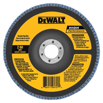 Dewalt Dw8321 7""X 7/8"" 36Gr Zirconia T29 Flap Disc (10/Bx) DW8321 DEWDW8321
