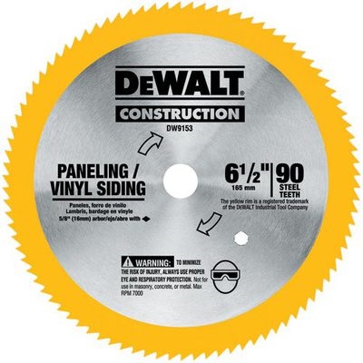 Dewalt 6-1/2" 90Tpi Paneling And Vinyl Siding Blade DW9153 DEWDW9153
