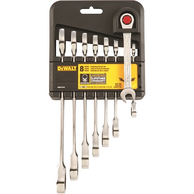 Dewalt 8 Piece Ratcheting Combination Wrench Set DEWDWMT74197 DEWDWMT74197