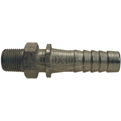 Dixon Valve 3509 Zinc-Plated Brass Adapter Male Nipple, 1/4 Inch Male Npt X 1/2 Inch Male Barbed Hose 3509 DIX3509