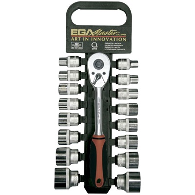 Ega 17Pc 1/2&quot;Dr 12Pt Socket Set W/ Ratchet (5/16 - 1-1/4&quot;) 61799 61799 EGA61799