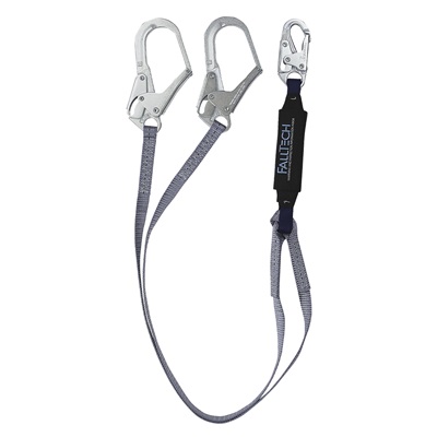 Fall Tech 6&#39; Viewpack Energy Absorbing Double Leg Lanyard W/ Steel Connectors 826073 FAL826073