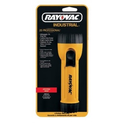 Rayovac In2-K Yellow Polypropylene Body Krypton Flashlight, (2)D Battery - Not Included IN2-K FLASHLIGHT