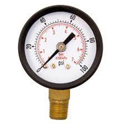 1-1/2 X 1/8 Bottom Mount 100 Psi Gauge GAUGE100112 GAUGE100112