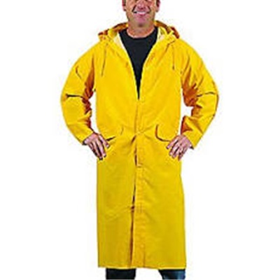 General Work 2X Rain Coat 35Mm 48"Yellow Vinyl/Poly 000052855   GWPRC165-2XL