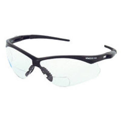 Kimberly Clark Jackson Nemesis 28624 Clear Polycarbonate V60 Series Wraparound Rx Reader Safety Glasses, Universal 28624 KCP28624