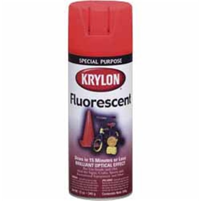 Krylon K03101 11 Oz Aerosol Can Solvent Based Fluorescent Paint, Gloss Fluorescent Red/Orange K03101 KRYK03101