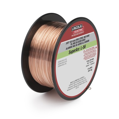 Lincoln Superarc L-56 Ed030632 Copper Coated Er70s-6 Carbon Steel Welding Wire, 0.035 Inch Dia., 2 Lb Spool ED030632 LINED030632