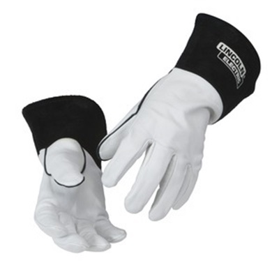 Lincoln K2981 Grain Goatskin Leather Welding Gloves, White, Large, Straight Thumb K2981-L LINK2981-L