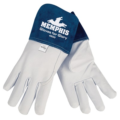 Gloves For Glory Premium Mig/Tig Goatskin Gloves W/ 4.5" Cuff Welder Sewn W/Kevlar 4850M MEM4850M