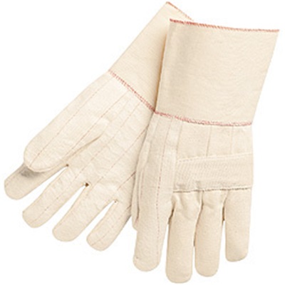 Memphis Gloves 9124 100% Cotton Fabric Regular Weight Mens Gloves, White, Large, Straight Thumb 9124G MEM9124G