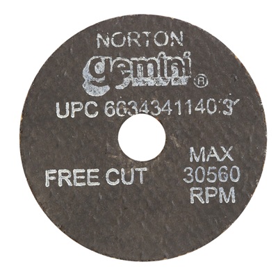 Norton 2X1/8X3/8 A36t Gemini Cut-Off Wheel T1 Straight Wheel 66243411403 NOR66243411403