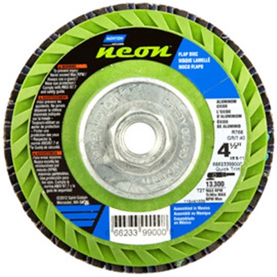 Norton 4-1/2 X 5/8-11 Norton Neon Flap Disk R766 Quick Trim 40 Grit 66623399000 NOR66623399000