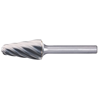 Pferd 25185 5/8""X1-5/16"" 1/4"" Shank 14 Deg. Taper Radius End Car.Bur Aluminum 25185 PFE25185