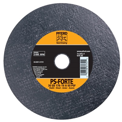 Pferd 61781 12""X2x1-1/2"" 60 Grit Bench Wheel Aluminum Oxide 61781 PFE61781