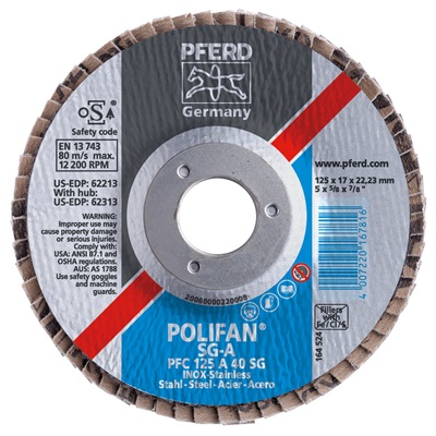 Pferd Polifan 62304 80-Grit Alo2 Type 29 Conical Flap Disc, 4-1/2 Inch X 5/8 Inch X 5/8-11 62304 PFE62304