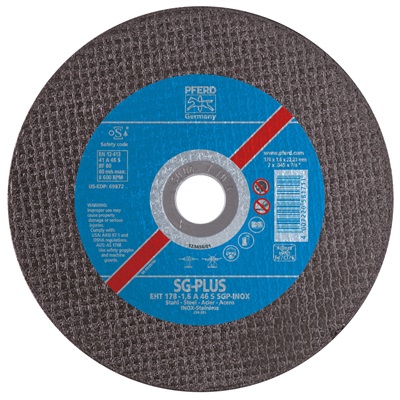 Pferd For Stainless Steel (Inox) - Specialty Line Sg-Plus For Stainless Steel (Inox) - Type 1 (Flat) 69865 PFE69865