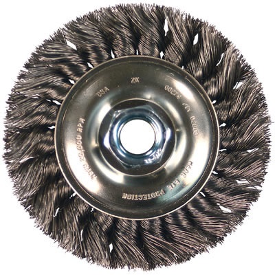 Pferd Knot Wheel Brushes - Standard Twist - Single Row, Standard Flag - Carbon Steel Wire - 3" To 8" Diameter 81651 PFE81651