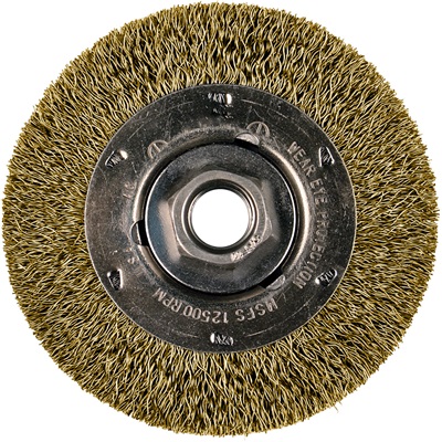 Pferd Advanced 82367 4""X014x5/8-11 Brass Bristle Crimped Wheel 82367 PFE82367