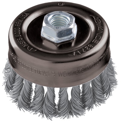 Pferd Knot Cup Brushes - External Nut, Single Row - Standard Twist - Stainless Steel Wire - 4" Diameter And Larger 82654 PFE82654