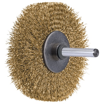 Pferd Stem Mounted Wheel Brushes - Crimped Wire - Brass Wire 82914 PFE82914