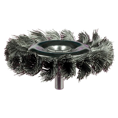 Pferd Stem Mounted Wheel Brushes - Knot Wire, Standard Twist - Carbon Steel Wire 82919 PFE82919