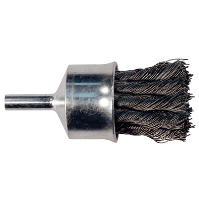 Pferd Stem Mounted End Brushes - Knot Wire, Flared Cup - Carbon Steel Wire 83065 PFE83065