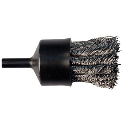 Pferd Stem Mounted End Brushes - Knot Wire, Flared Cup - Stainless Steel Wire 83099 PFE83099