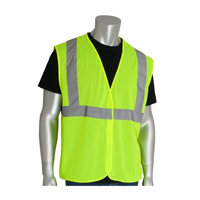 Protective Industrial Products Safety Vest Lime With Reflective Strip Mesh Xl PIP302-MVGLY-XL PIP302-MVGLY-XL