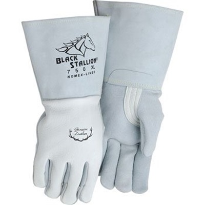 Revco Industries Black Stallion 750 Top-Grain Elkskin Leather Palm And Back Welding Gloves, Pearl, Xl, 14 Inch L, Reinforced Thumb 750XL REV750XL