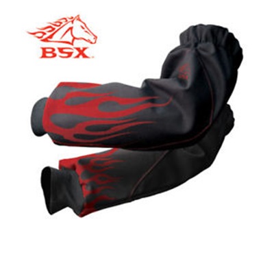 Bsx Black With Black - Red Flames Xtenders Reinforced Fr Sleeves BX9-19S-BK REVBX9-19S-BK