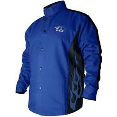 Revco Blue Flame Welding Jacket Neck Flap &amp; Inside Zipper Pocket Xx-Large BXRB9C-2X REVBXRB9C-2X