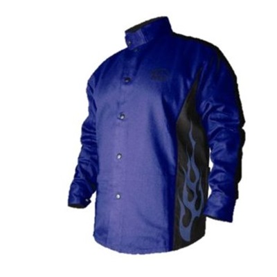 Bsx Stryker Blue Fr Welding Jacket With Blue Flames BXRB9C-M REVBXRB9C-M