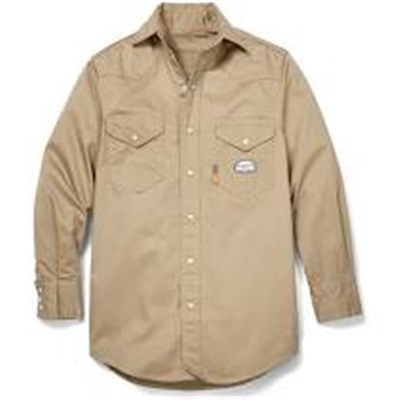 Fr Cotton Work Shirt, Limited Wash, Long Slvs FS7-KHK-2XL REVFS7-KHK-2XL