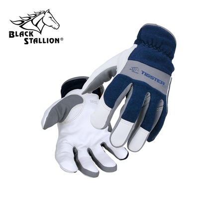 Revco Industries Black Stallion T50 Grain Kidskin Welding Gloves, Blue, Large, Keystone Thumb T50L REVT50L