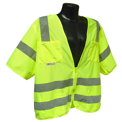 Radians Sv83 Lime Green Class 3 Sz 3Xl Reflective Mesh Vest W/Pockets/Zipper RPGSV83GM3X RPGSV83GM3X