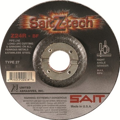 Sait 22644 24 Coarse Grit Zirconium Type 27 Cut-Off Wheel, 6 Inch X 3/32 Inch X 7/8 Inch 22644 SAI22644