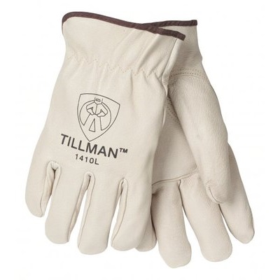 Tillman 1410 Top-Grain Pigskin Drivers Gloves, Pearl, Large, Keystone Thumb 1410L TIL1410L