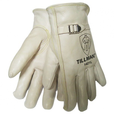 Tillman 1421 Top-Gain Cowhide Leather Drivers Gloves, Pearl, Medium, Straight Thumb 1421M TIL1421M