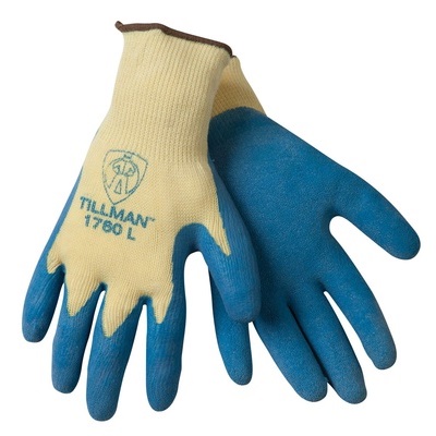 Tillman 1760 Latex Coated Gloves, Blue/Yellow, Large 1760L TIL1760L