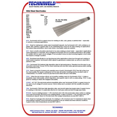 Techniweld Unibraze Cellulose Potassium E6011 Welding Electrode, 1/8 Inch Dia., 10 Lb Can TNWHN601112510 TNWHN601112510