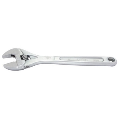 Urrea 712 Nickel-Chrome Plated Widening Handle Adjustable Wrench, 1-5/16 Inch Jaw Capacity, 12 Inch L URR712 URR712